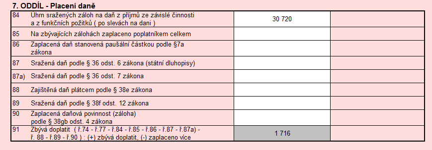 7. ODDÍL - Placení daně 7. ODDÍL - Placení daně