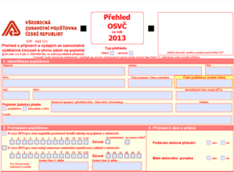 Přehled o příjmech a výdajích za rok 2013 pro zdravotní pojišťovnu