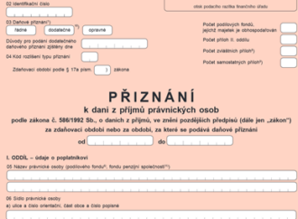 Přiznání k dani z příjmů PO – obsahová náplň jednotlivých řádků