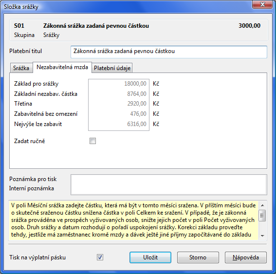 Srážky v programu PAMICA