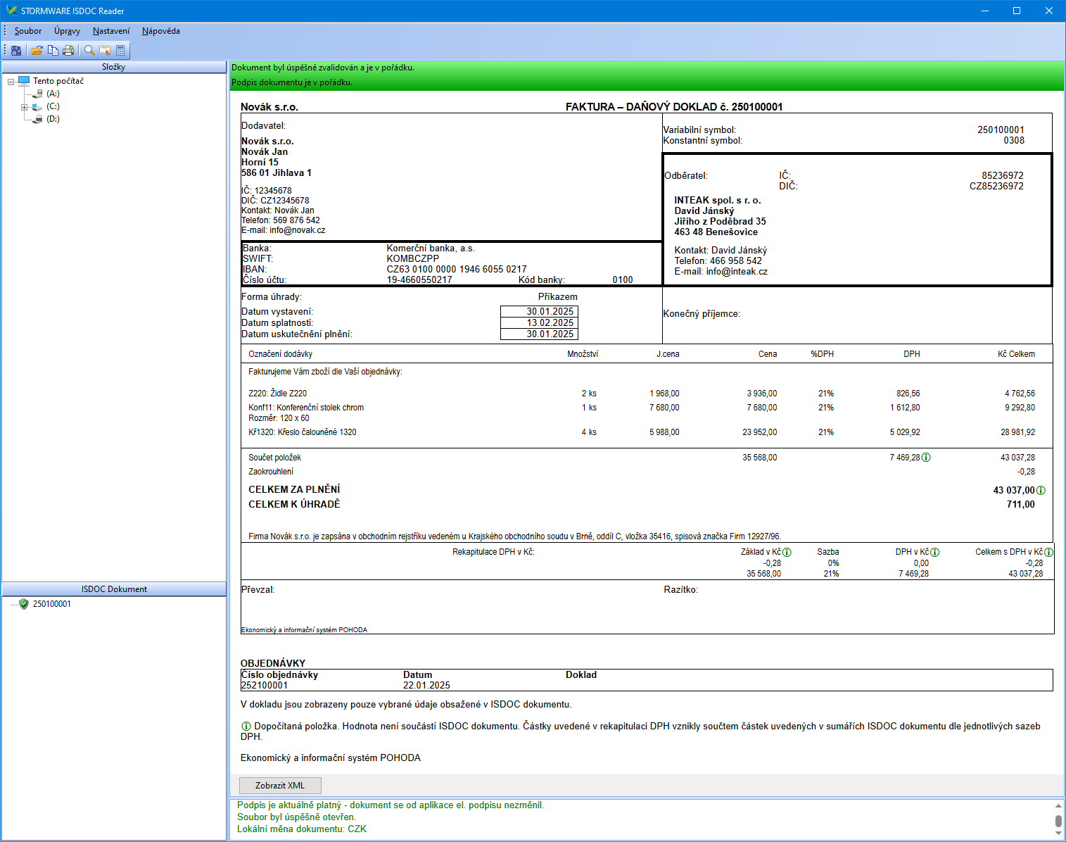 Elektronická fakturace ISDOC. Nejlepsi ucetni program zdarma.