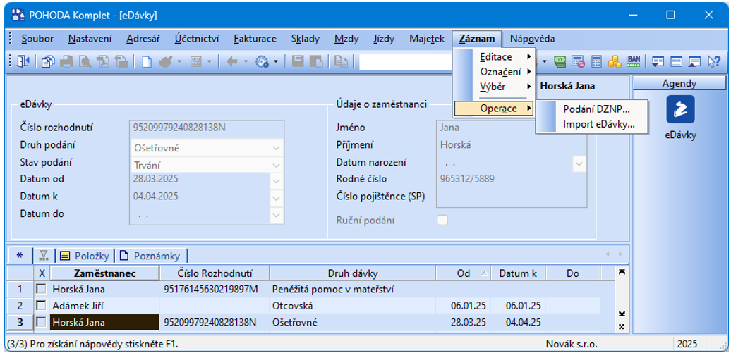 V programu POHODA vyřídíte eDávky na pár kliknutí.